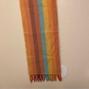 CASHMERE FEEL soft women mans striped colorful rainbow Winter Scarf 12x72